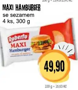 Konzum Maxi hamburger nabídka