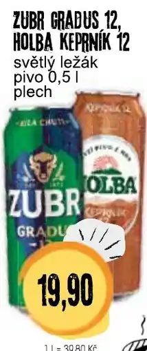 Konzum Zubr Gradus 12, Holba Keprník 12 nabídka