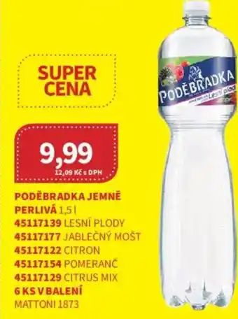 Kubík potraviny Poděbradka jemně perlivá nabídka
