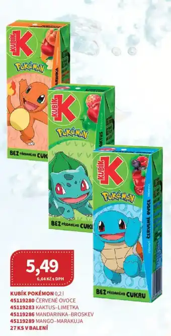 Kubík potraviny Kubík pokémon nabídka