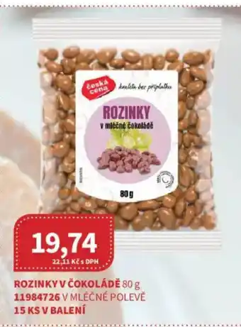 Kubík potraviny Rozinky v čokoládě nabídka