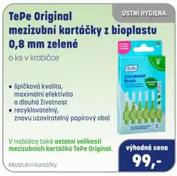 PharmaPoint TePe Original mezizubní kartáčky z bioplastu 0,8 mm zelené nabídka