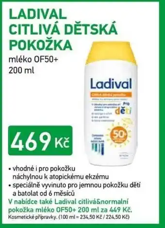 Ladival citlivá dětská pokožka