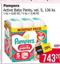 Teta Pampers Active Baby Pants, vel. 5, 136 ks nabídka