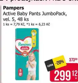 Teta Pampers Active Baby Pants JumboPack, vel. 5, 48 ks nabídka