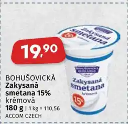 Coop BOHUŠOVICKÁ Zakysaná smetana 15% krémová nabídka