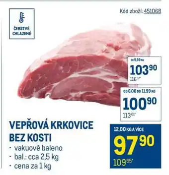 Makro Vepřová krkovice bez kosti nabídka