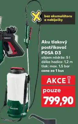 Kaufland Aku tlakový postřikovač PDSA D3 nabídka