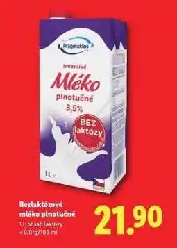 Lidl Bezlaktózové mléko plnotučné nabídka
