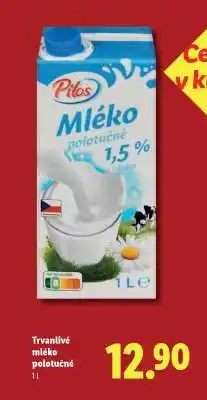 Lidl Pilos Mléko polotučné 1,5 % tuku nabídka