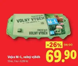 Lidl Vejce M-L, volný výběh nabídka