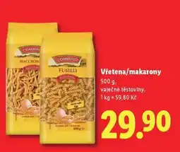 Lidl Vřetena/Makarony nabídka