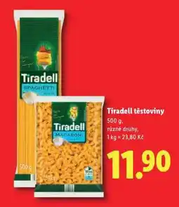 Lidl Tiradell těstoviny nabídka