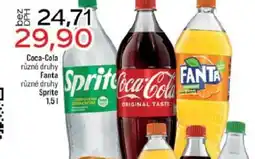 Jip Coca-Cola různé druhy Fanta různé druhy Sprite nabídka