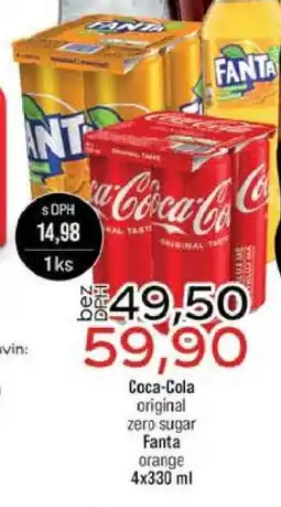Jip Coca-Cola original zero sugar Fanta orange nabídka