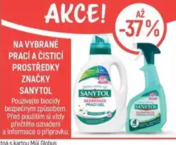 Globus Na vybrané prací a čisticí prostředky značky Sanytol nabídka