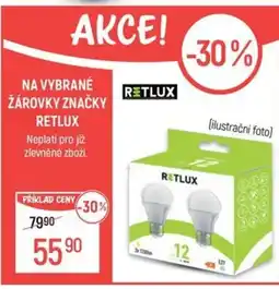 Globus Na vybrané žárovky značky Retlux nabídka
