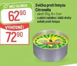 Globus Svíčka proti hmyzu Citronella nabídka
