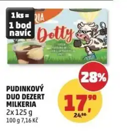 Penny Market Pudinkový duo dezert Milkeria nabídka