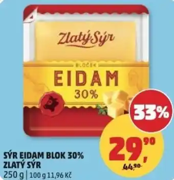 Penny Market Sýr eidam blok 30% zlatý sýr nabídka