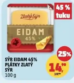 Penny Market Sýr eidam 45% plátky zlatý sýr nabídka