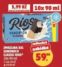Penny Market Zmrzlina xxl sandwich classic rios nabídka