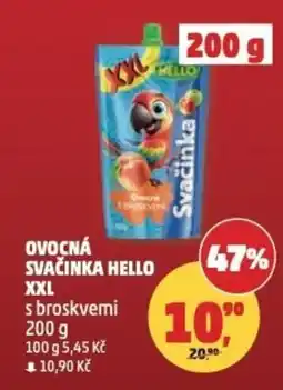 Penny Market Ovocná svačinka hello xxl s broskvemi nabídka