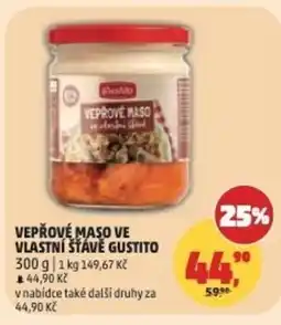 Penny Market Vepřové maso ve vlastní šťávě gustito nabídka