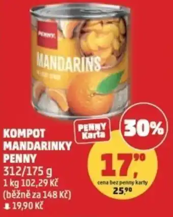 Penny Market Kompot mandarinky PENNY nabídka