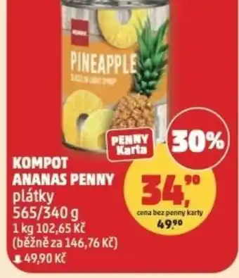 Penny Market Kompot ananas PENNY plátky nabídka