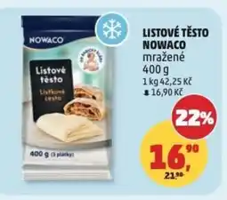 Penny Market Listové těsto NOWACO mražené nabídka