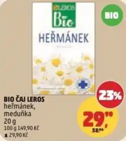 Penny Market Bio čaj leros heřmánek, meduňka nabídka