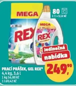 Penny Market Prací prášek, gel REX nabídka