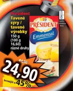 Norma Président Tavené sýry / tavené výrobky nabídka