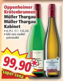 Norma Oppenheimer Krötenbrunnen Müller Thurgau Müller Thurgau Kabinet nabídka