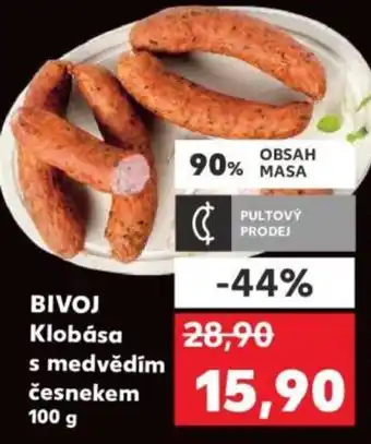Kaufland BIVOJ Klobása s medvědím česnekem nabídka