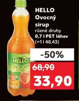 Kaufland HELLO Ovocný sirup nabídka
