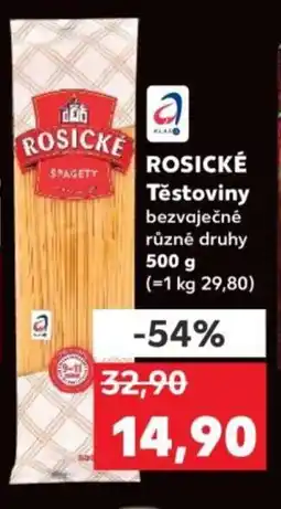 Kaufland ROSICKÉ Těstoviny bezvaječné nabídka