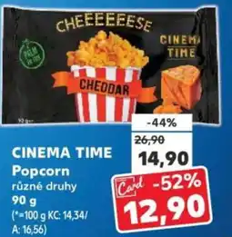 Kaufland CINEMA TIME Popcorn nabídka