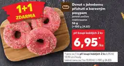 Kaufland Donut s jahodovou příchutí a barevným posypem nabídka