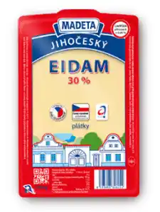 Lidl Madeta Jihočeský eidam 30% plátky 100g, vybrané druhy nabídka
