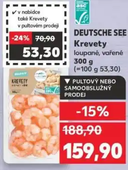 Kaufland Deutsche see krevety loupané, vařené nabídka