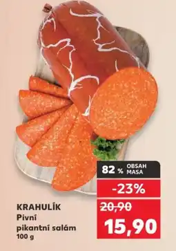 Kaufland Krahulik pivní pikantní salám nabídka