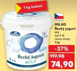 Kaufland MILKO Řecký jogurt bílý tuk 0% nabídka