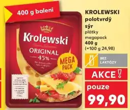 Kaufland KROLEWSKI polotvrdý sýr plátky nabídka