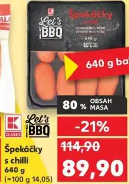 Kaufland Špekáčky s chilli nabídka