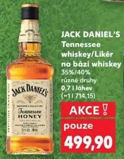 Kaufland JACK DANIEL'S Tennessee whiskey/Likér na bázi whiskey nabídka
