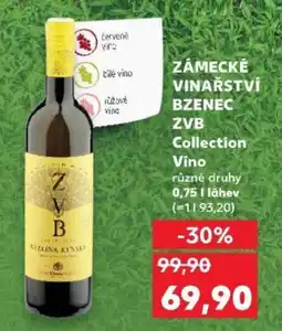 Kaufland ZÁMECKÉ VINAŘSTVÍ BZENEC ZVB Collection Vino nabídka