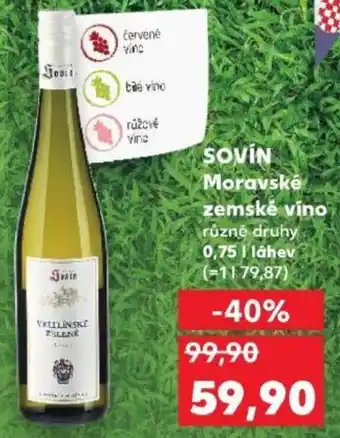 Kaufland SOVIN Moravské zemské víno nabídka