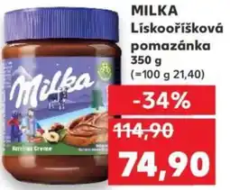 Kaufland MILKA Lískooříšková pomazánka nabídka